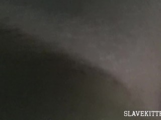 Daddy's slave kitten swallows meat Under Table, Gagging, & Anal Fingering